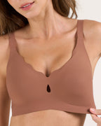 Seamless Scalloped Wireless Jelly Bra With Detail